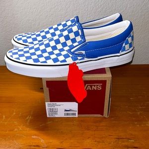 Vans classic slip on checkered nebulas blue true white, VN0A4BV31GB, US 10.5